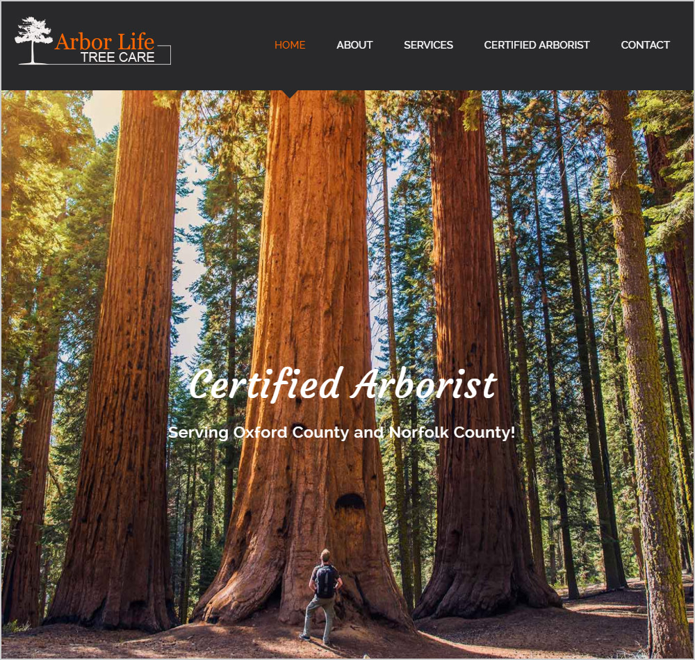 Arbor Life Tree Care webpage
