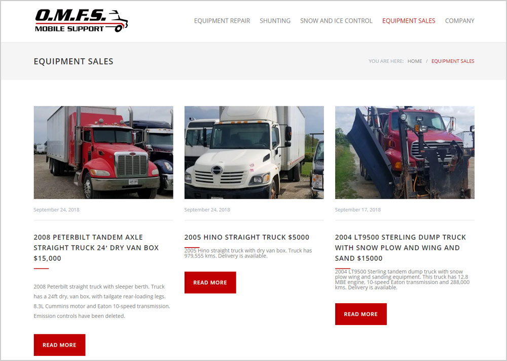 Oxford Mobile Fleet Service webpage